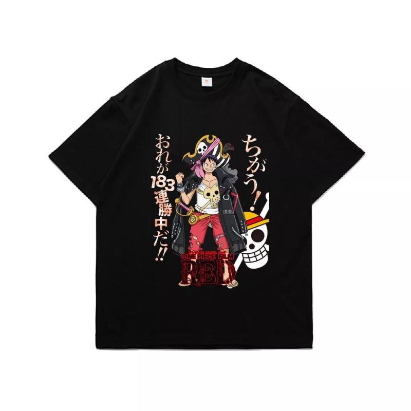 Cosplay One Piece Luffy Animation Men's Couple Summer New Men's and Women's Cotton Streetwear