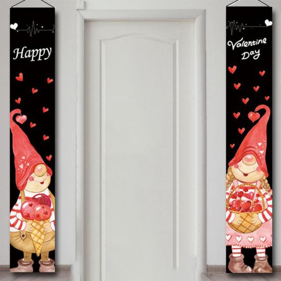 

1 пара дверных знаков ко Дню святого Валентина, подвесные украшения со шнурком, изысканный узор, износостойкий подвесной декор в виде куплета A