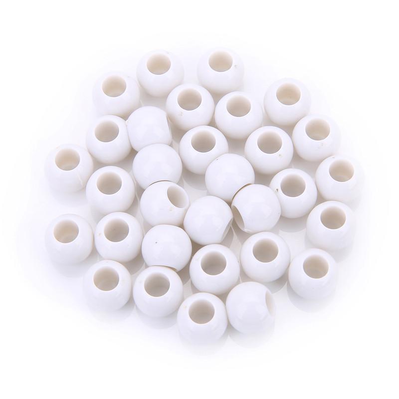 Acrylic Round Bead White Black Color with 3.6mm Big Hole Spacer Charm Beads for DIY Jewelry Making Material