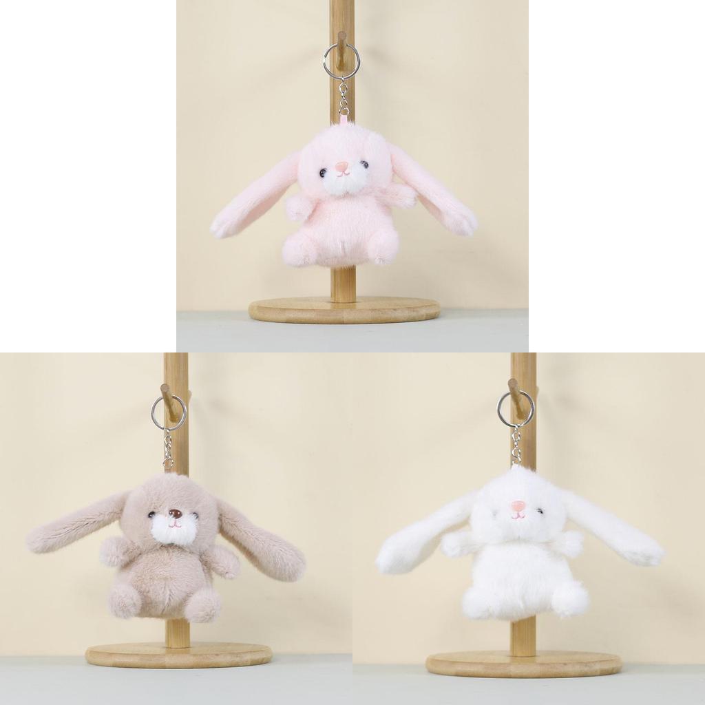 Cartoon Rabbit Plush Toy Keyring With Soft Polyester Material For Children