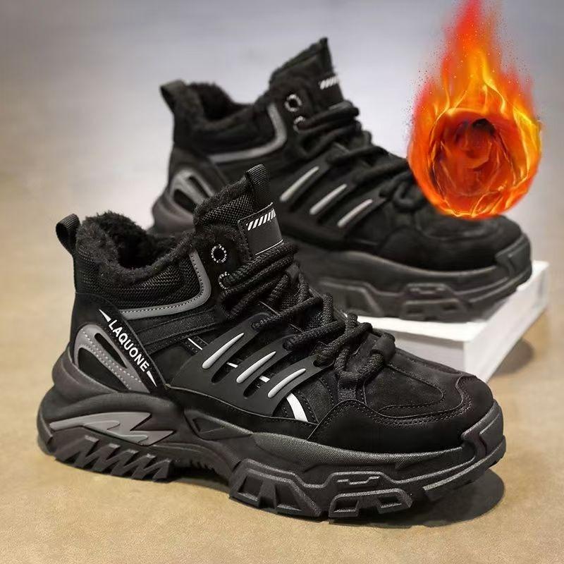 Men's Winter Warm Cotton Shoes 2026 New Classic Fashion Retro Plush Comfortable Anti Slip Snow Boots Outdoor Sports Casual Shoes