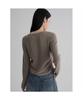 8SECONDS Side Shirred Strap V-Neck Pullover Brown