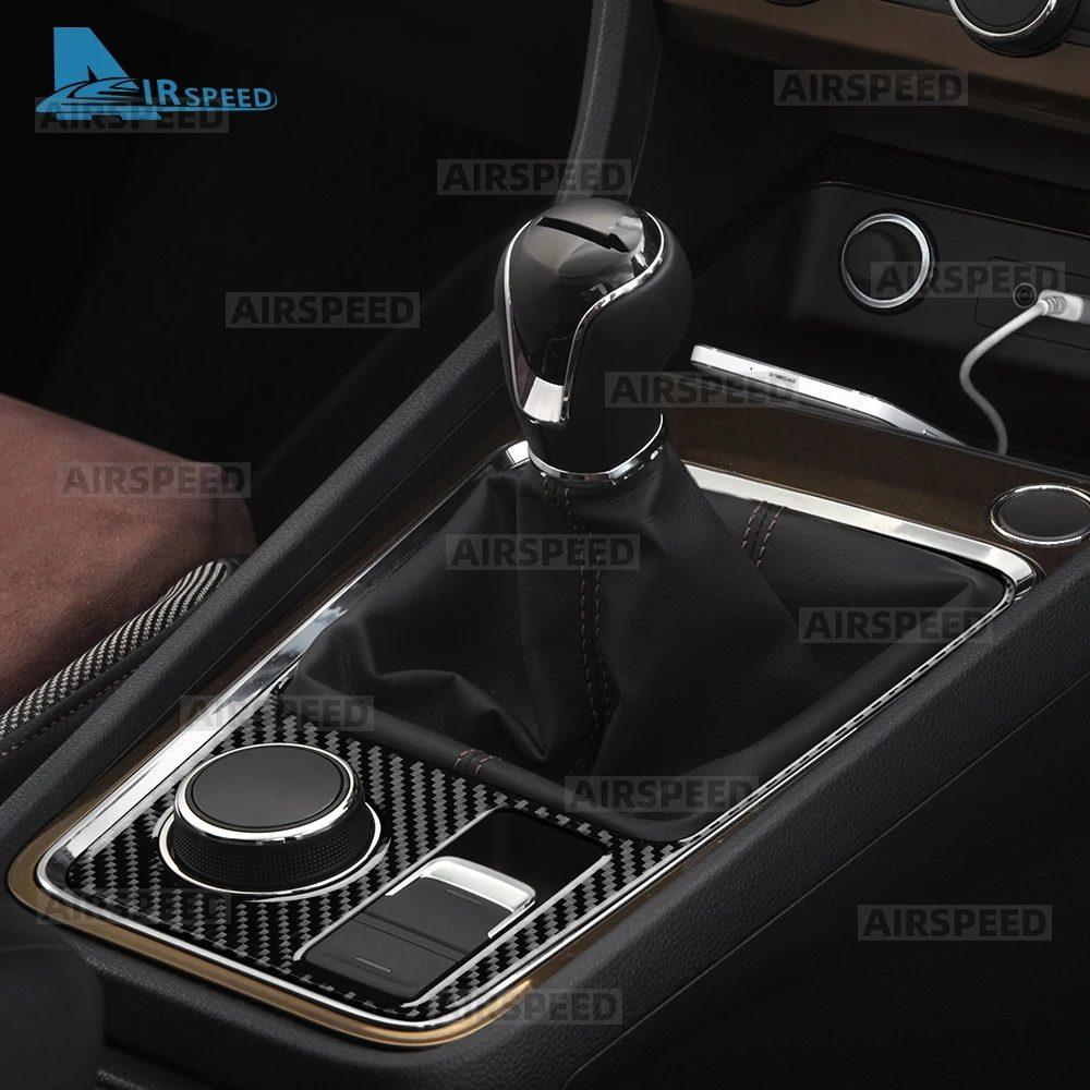 Skutečná měkká karbonová samolepka Pro SEAT Ateca 5F 2016-2025 Pro Cupra Ateca 5F 2018-2025 LHD RHD Panel řadicí páky manuální převodovky auta