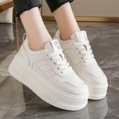 Adidași de damă cu platformă din piele PU albă, cu talpă groasă antiderapantă, pantofi sport de alergare pentru femei, modă 2025 Zapatillas De Mujer