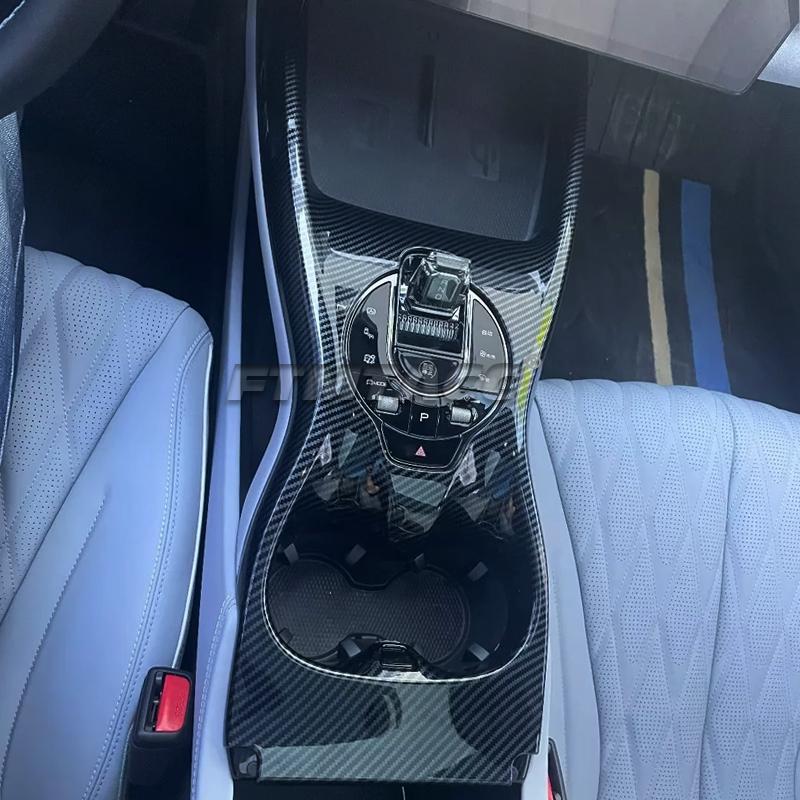For BYD Seal EV 2022-2023 ABS Carbon Fiber Center Console Gear Armrest Box Panel Cover Trim Decoration Stickers Accessories