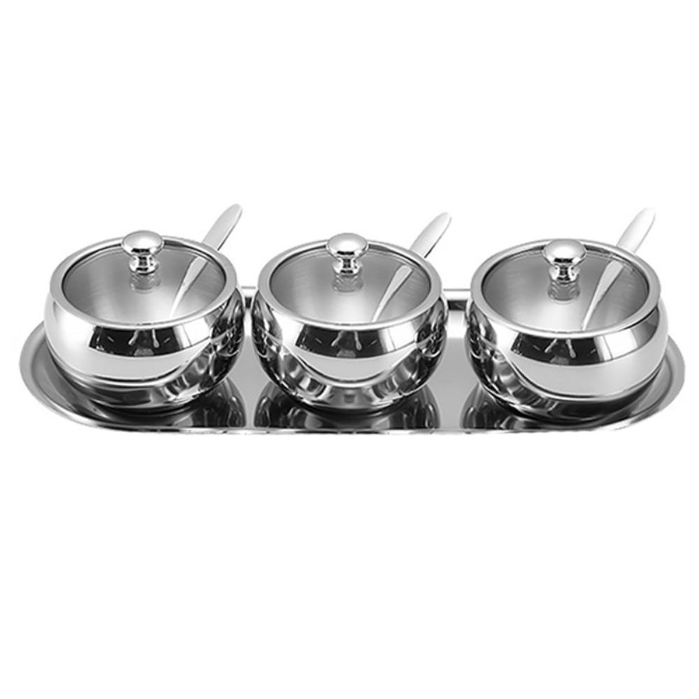 Feuchtigkeitsdichter Gewürzbehälter 304 Edelstahl Gewürzbehälter Langlebiger Gewürztank Restaurant