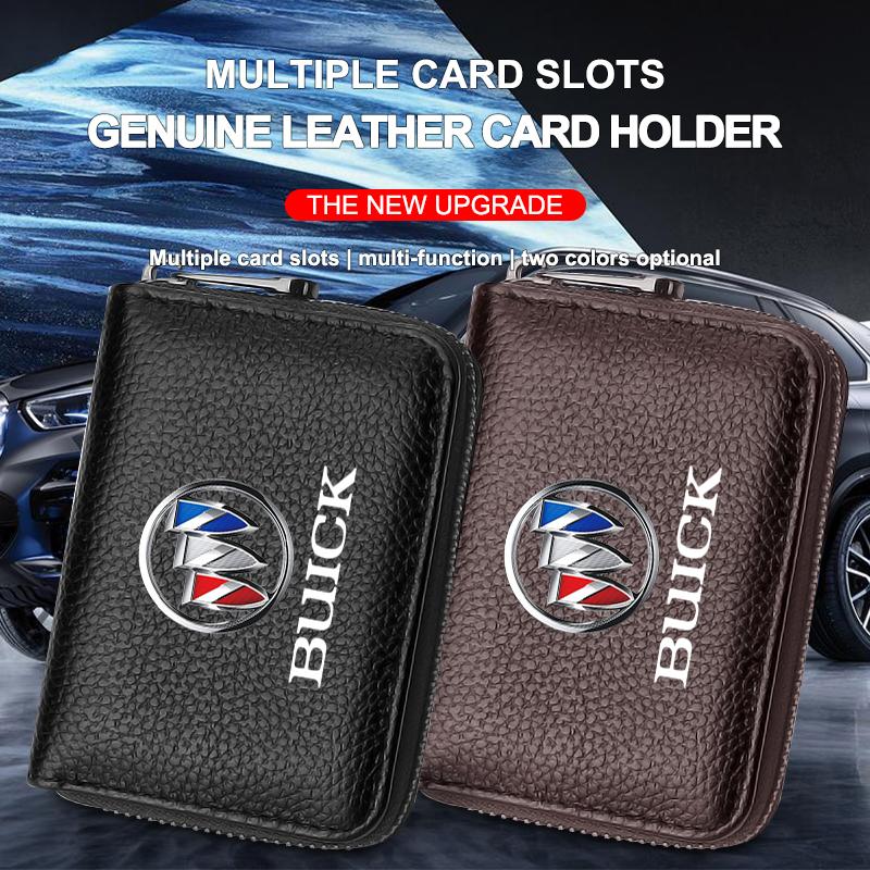 Leather Car Driver's License ID Card Bank Card Wallet Car Styling For Buick Verano Velite Lesabre Riviera Avenir GL6 GL8 Envision Excelle