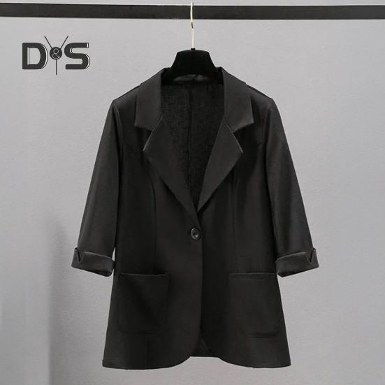 Dámský oblek Kabát Klopa 3/4 rukáv Knoflíková léga Letní sako Oblekové sako Jednobarevné Tenké Prodyšné Ležérní kabát