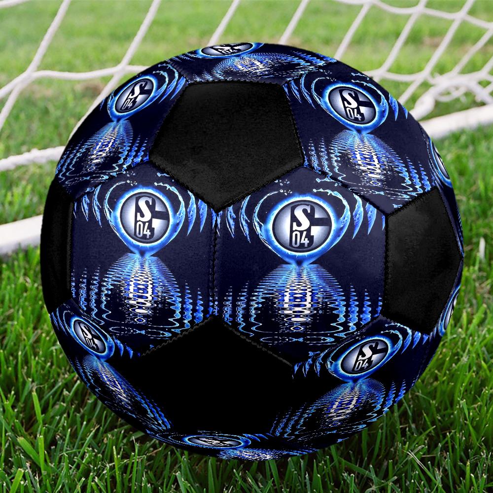 Pallone da Calcetto Indoor Schalke 04 Colorato Cucito a Macchina PVC Misura 5 Pronto per Allenamento di Squadra e Competizione Resistente Alto Rimbalzo Fresco Regalo Sportivo