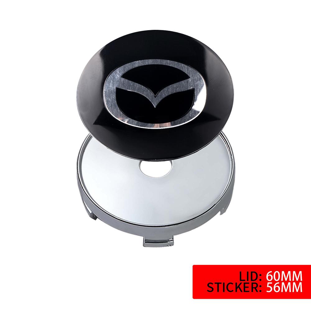 4Pcs Car Styling Tire Center Hub Cap Badge Sticker Accessories For Mazda 2 3 4 5 MS CX5 CX30 CX60 CX9 MX3 MX5 Axela Demio Atenza