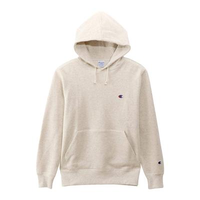 SWEATSHIRT Moletom com Capuz Manga Longa Bordado Logo de Um Ponto Moletom com Capuz Básico Aveia M [Champion] (Modelo antigo) masculino