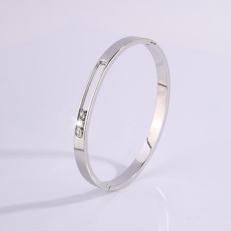 Starry Sky Full Diamond Titanium Steel Bracelet – Versatile, No-Fade Silver Women's Fashion Accessory