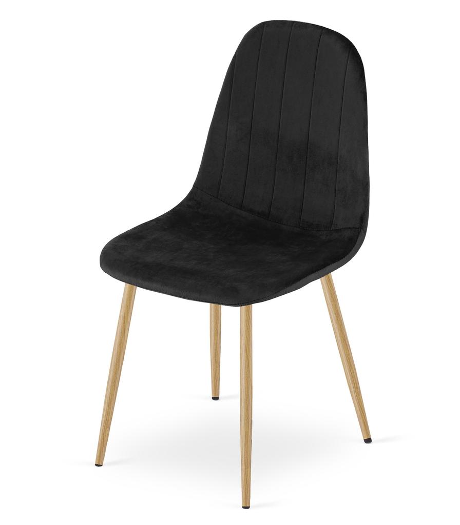 PADVA Chair - Black Velvet / Oak Legs X 3