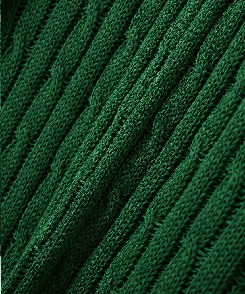 BLOND9 Cable Short Sleeve Knit Cardigan_Green