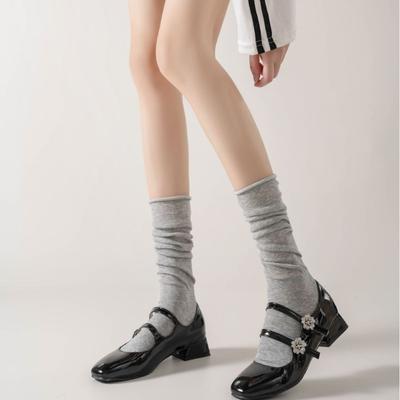 Damen Sommer Dünner Stil Bein gekräuselt Locker Knochenlos Bein Socken
