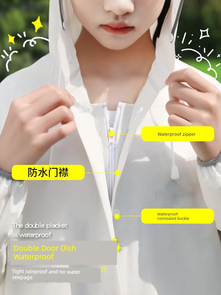 Long Junior High School Student Bicycle Kids Single Raincoat