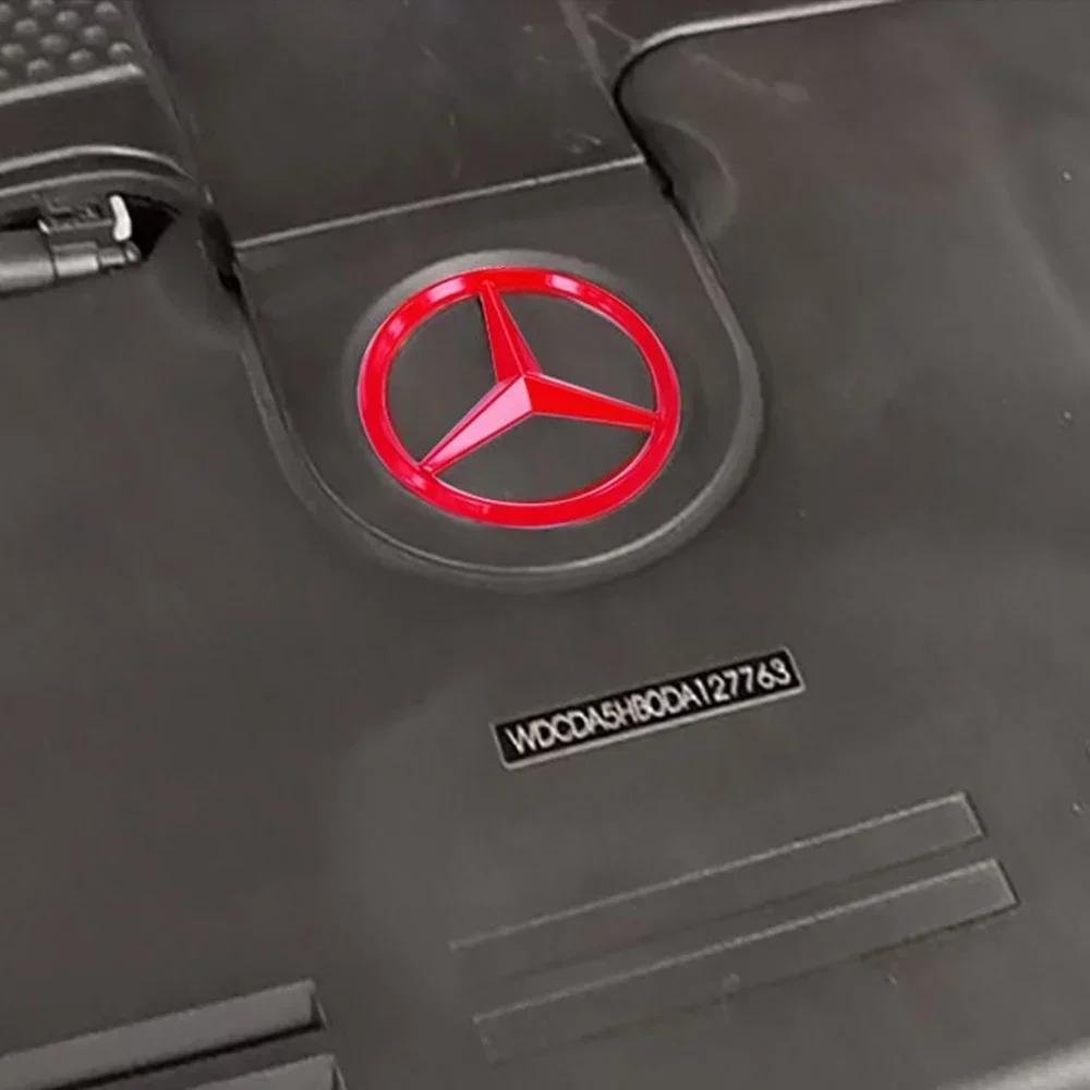 JRQEY1 70MM Car Logo Sticker Engine Cover Logo Decal For Mercedes Benz A C E-Class W246 W203 W204 W205 W211 W212 W213 C63 W176