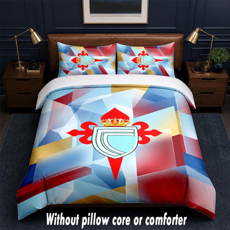 Celta Vigo FC Design Bed Bedding Set 1 Duvet Cover + 2 Pillowcases Soft Breathable Household Bed Linens
