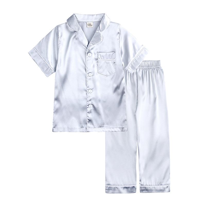Summer Children's Imitation Silk Homewear Boys' and Girls' Silk Baby Ice Silk Pajama Set
