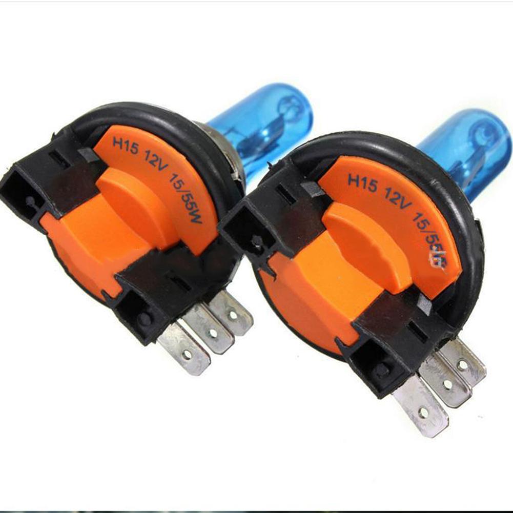 White Halogen Bulbs H15 Halogen Bulbs 1Pack Easy Installation Plastic+Glass Power 55W Socket Type H15 For 12V Car