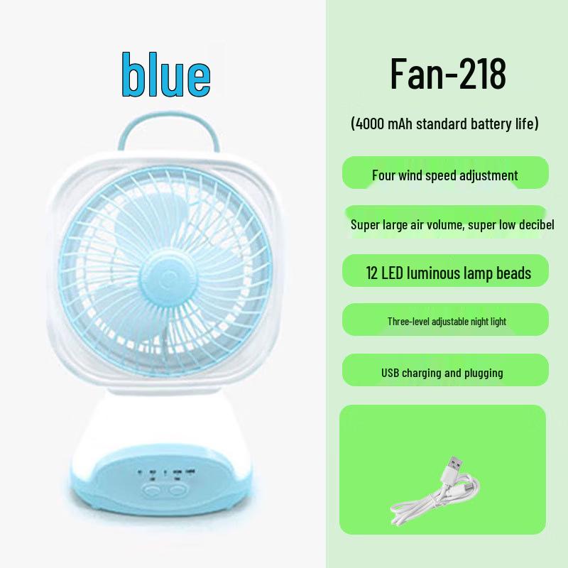 ZISIZ Portable Desk Lamp with Integrated Fan