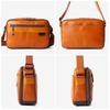 [Doubles] Men's Leather Shoulder Bag, Small, A5 Size, Cowhide Leather, BZN-7025 (Camel)