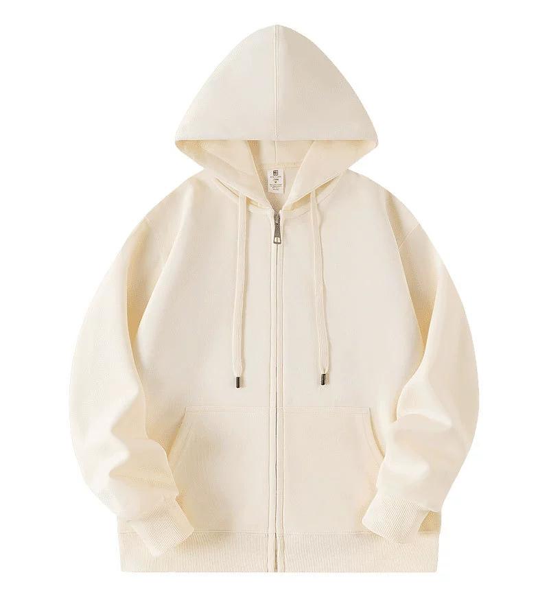 Male Oversized Men's Solid Color Hoodies Hooed Coat Thick Cotton Sweatshirts Sportswear for Women Cotton Plus Velvet Zipper Work Out Cardigan