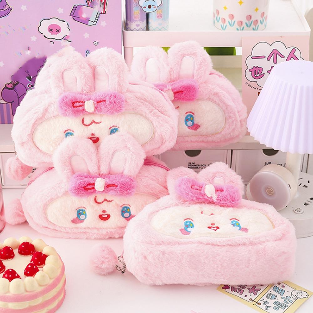

Plush Pouch Cute Bear Pen Bag Large Capacity Furry Stationery Storage Bag Girl style2