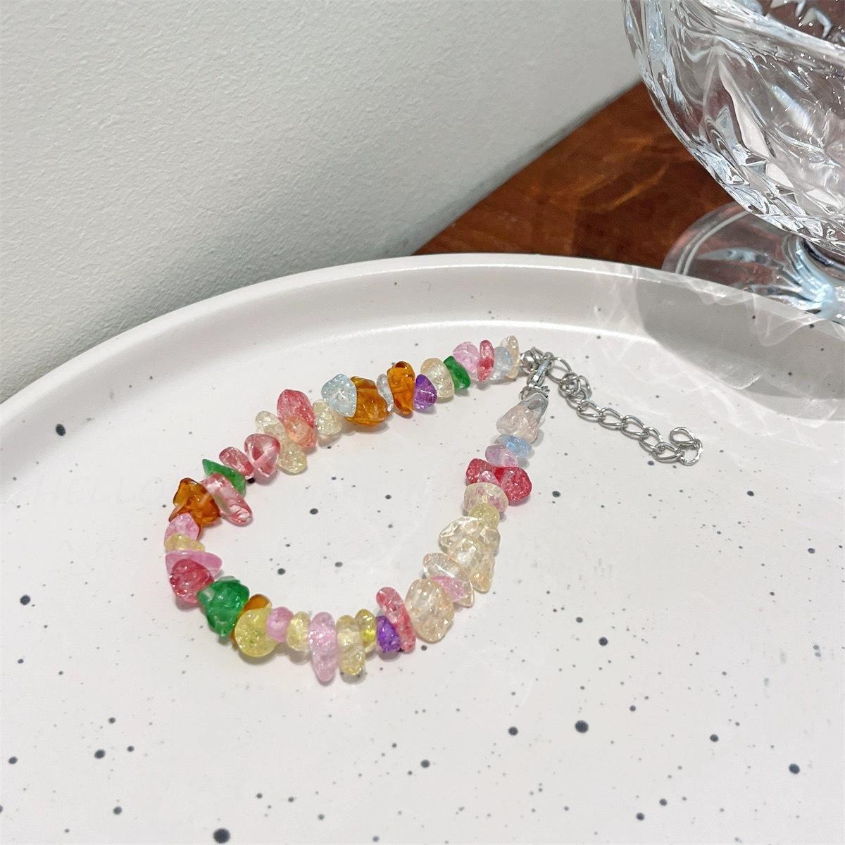 

JMXD-Candy Color Нерегулярное ожерелье из стеклянных бусин Натуральный камень Украшение Маленький Свежий Персонализированный Дизайн Модная ключичная цепочка Тренд Must-have