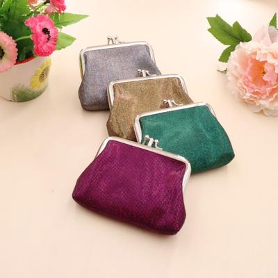 Mini Porte-monnaie Pailleté Vintage, Pochette à Monnaie Portable Fermeture à Baiser, Portefeuille à Monnaie Double Couche pour Cartes, Bijoux, Argent Liquide, Clés