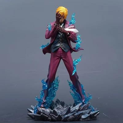 25cm Anime One Piece Sanji Actionfiguren Rauchend Teufelsfuß PVC GK Statue Modell Sammlung Zimmerdekoration Spielzeug Überraschungsgeschenke