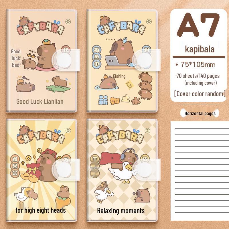 A7 PVC Cover Mini Cute Accounting Book with Sticky Notes and Portable Pocket Notebook