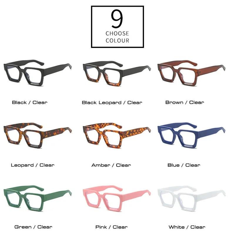 Yellow Square Glasses For Ladies Stylish Oversized Clear Lens Eyeglasses Female Vintage Big Frame Computer Safety Glasses Eye Glasses Spectacle