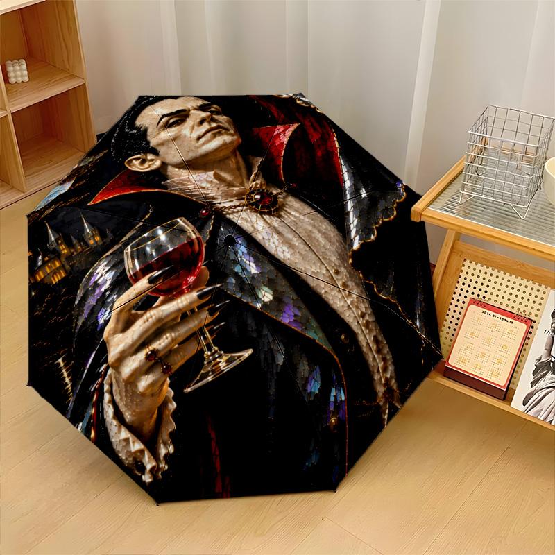 Parapluie Pliant Automatique Coupe-vent 8 Baleines Dracula Parasol Portable d'Extérieur