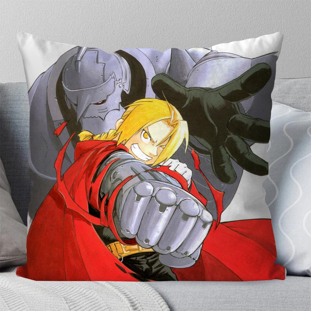 Anime Fullmetal Alchemist Brotherhood Pillow Case Square Pillow Bedroom Sofa LeisureComfortCar Living Room Home Decoration 40X40