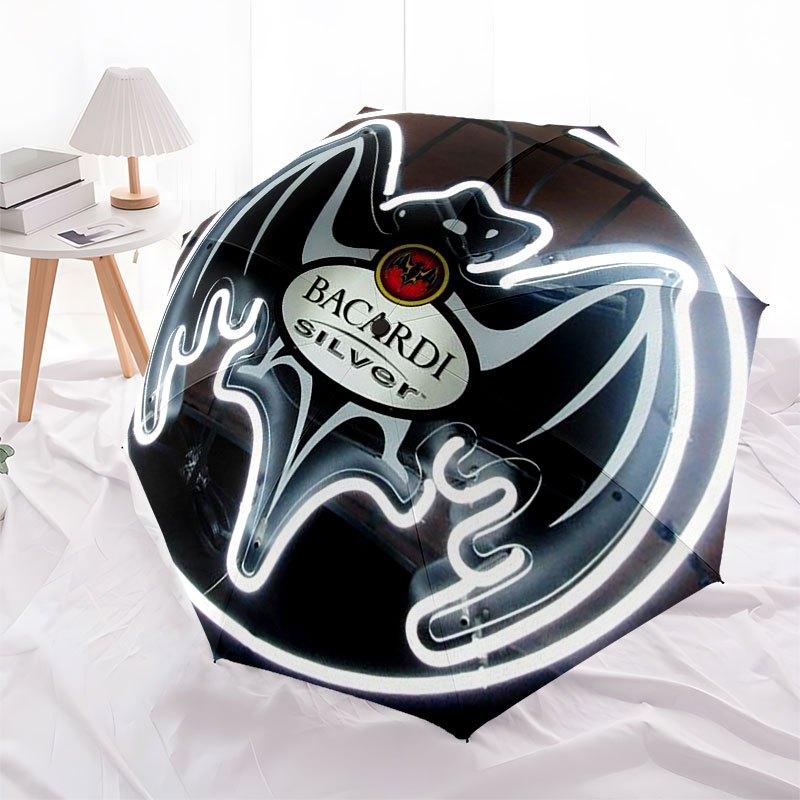 Bacardi Symbol Regenschirm - Dreifach faltbarer Automatik-Regenschirm mit acht Stahlspeichen, geeignet für Damen und Herren