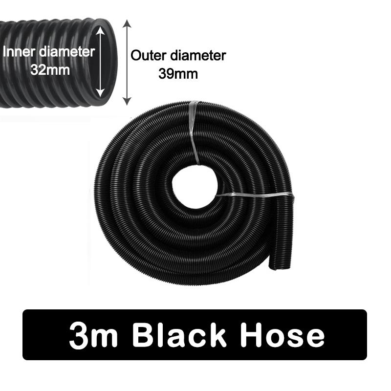 Hose For Vacuum Cleaner Inner Diameter 32/38/40/50mm Thread Hose Factory Bellows Connector For Vacuum Cleaner Vacuum Tube 3m Black Hose(32mm)