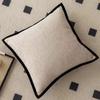 Cotton-linen Pillowcase Black Border Decorative Pillow Cover Retro Cushion Cover  Home Decoration