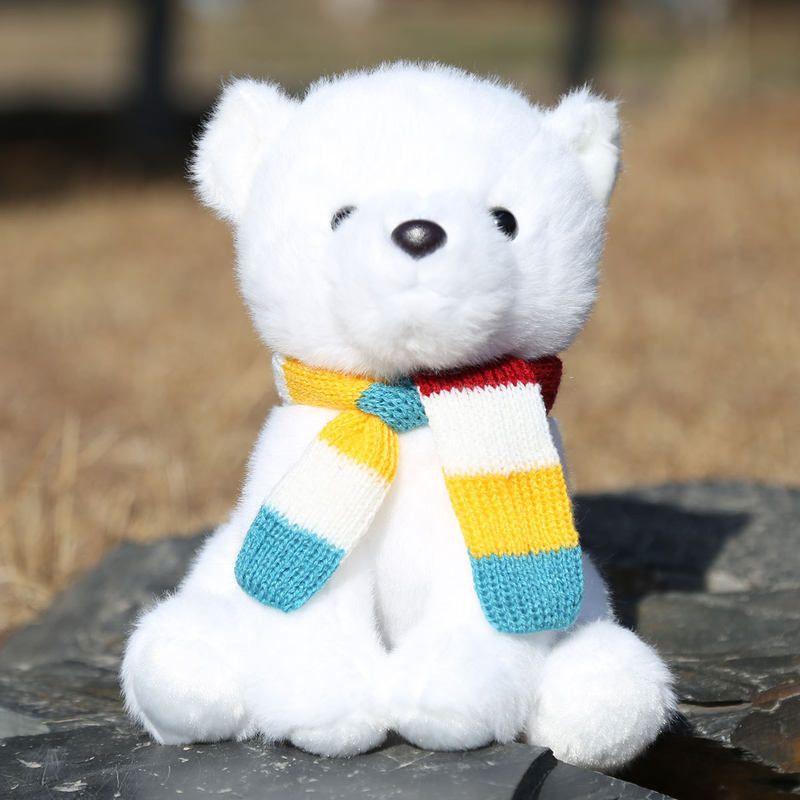 Eight-inch Claw Machine Bear Bib Bear Doll Teddy Bear Plush Toy Children's Sleeping Doll Birthday Gift