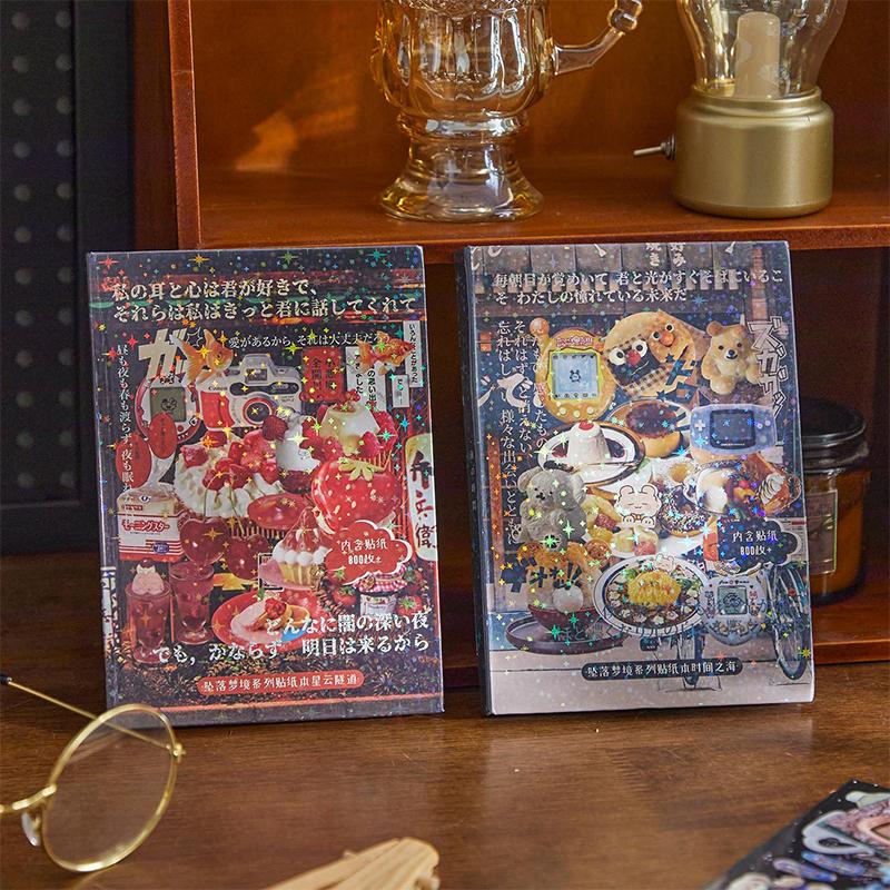 45 Blatt Vintage Stanzdekor-Aufkleberbuch Kawaii Laptop Scrapbooking Aufkleber Kreative DIY Dekorationsaufkleber Geschenke