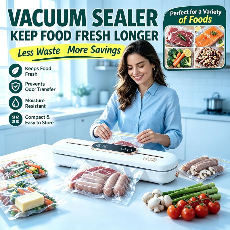 Mini Vacuum Sealer – Keep Food Fresh Longer, Compact for Kitchen & Travel