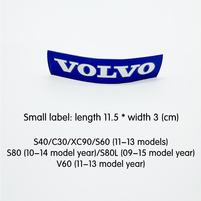 Car front grille logo/blue and black letter badge/steering wheel sticker for Volvo V50 S60L XC60 S40 XC90 V60 S80 V90 V70 V6 T6