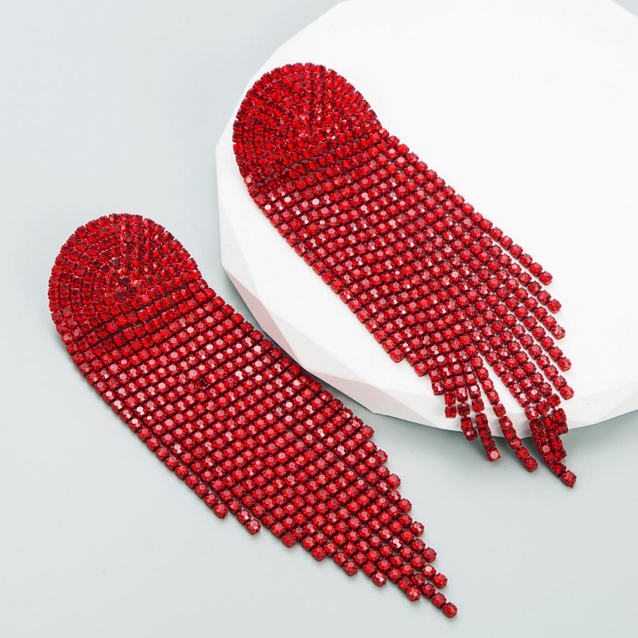 Boucles d'oreilles longues en alliage de titane et d'acier pour femmes, pendentif en acrylique coloré, chaîne à griffes en cristal, ornements géométriques