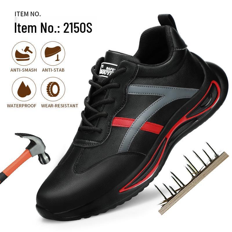 Men's Steel Toe Cap Safety Shoes: Breathable, Anti-Smash, Anti-Puncture, and Wear-Resistant for Cross-Border Labor Protection.
