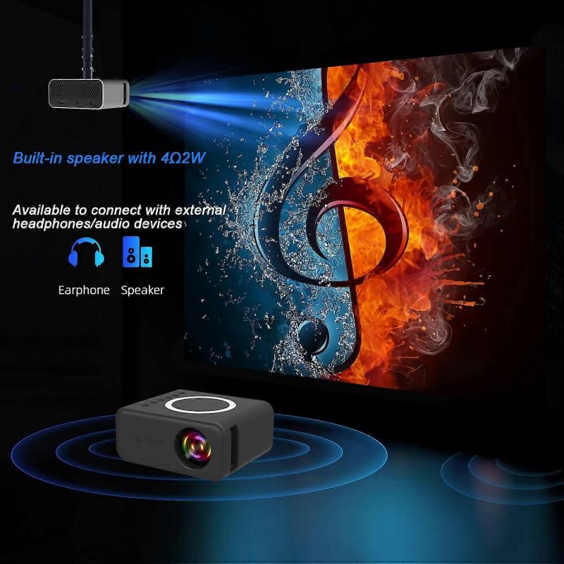 Mini Projector YT300 LED 1080P Smart Home Theater USB Wire Wifi Wireless Sync Phone Game Beamer