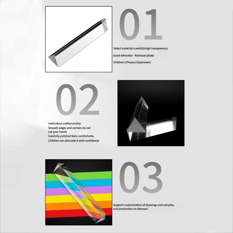 Child Friendly Science Tool Visual Glass Prisms Small Glass Prisms Encourages Early STEM Skill Development for Project