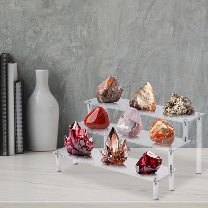 1pc,Multilayer acrylic transparent display rack, desk storage rack, suitable for cosmetics, perfume, dolls, nail polish shelf