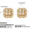 SSeeSY Custom Design Jewelry Stainless Steel 18K Gold Plated Clover Stud Earrings Necklace Set for Engagement Party with Zircon