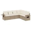 VidaXL Salon de Jardin avec Coussins 6 pcs, Canapés de Terrasse, Ensemble de Meubles de Patio, Mobilier d'Extérieur, Beige 3220207