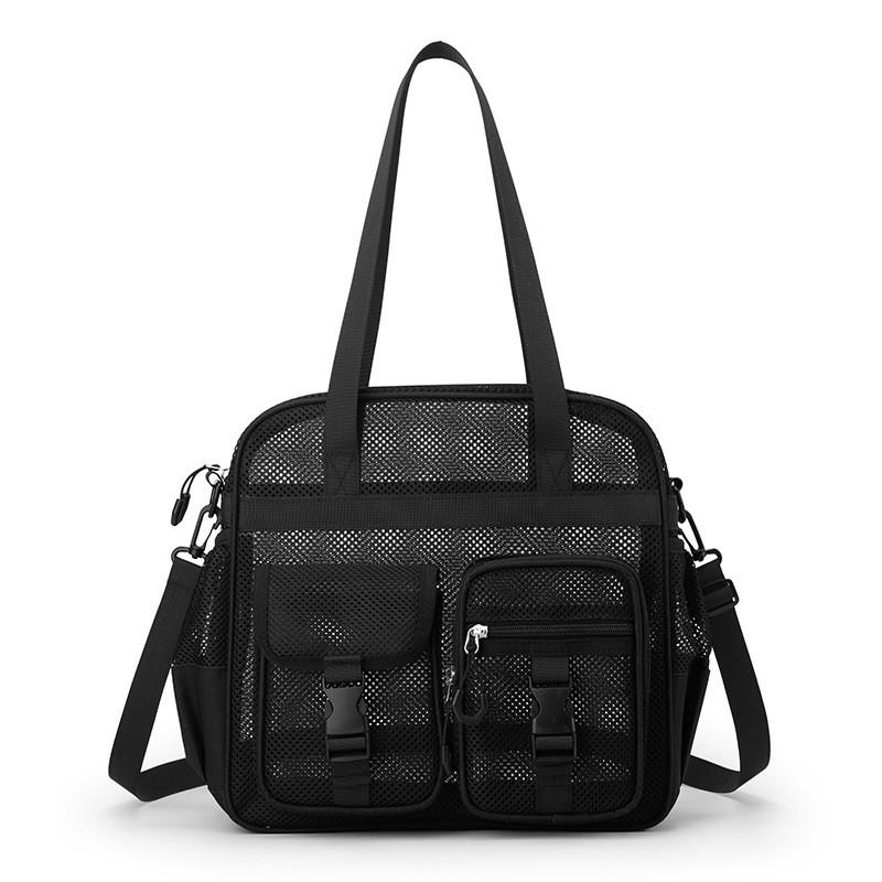 Polyester Hollow Out Beach Bag With Breathable Mesh For Travel And Leisure Use